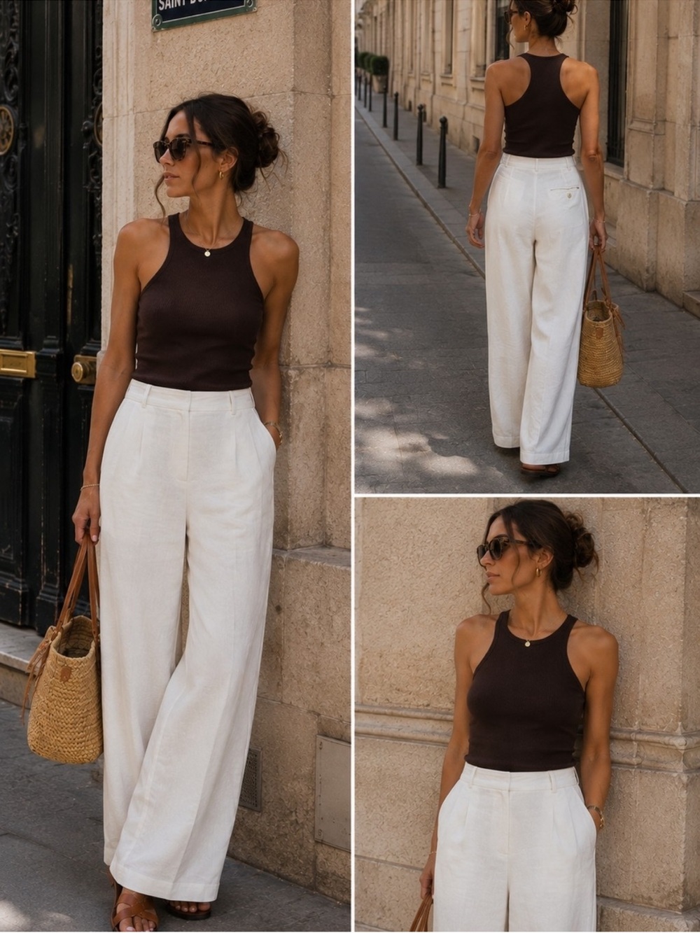 Lauren Ralph Lauren Linen Wide Leg Trouser Pant In Ivory White Size 6